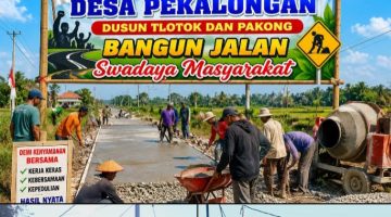 DESA PEKALONGAN, DUSUN TLOTOK DAN PAKONG KOMPAK BANGUN JALAN RUSAK DEMI KENYAMANAN MASYARAKAT